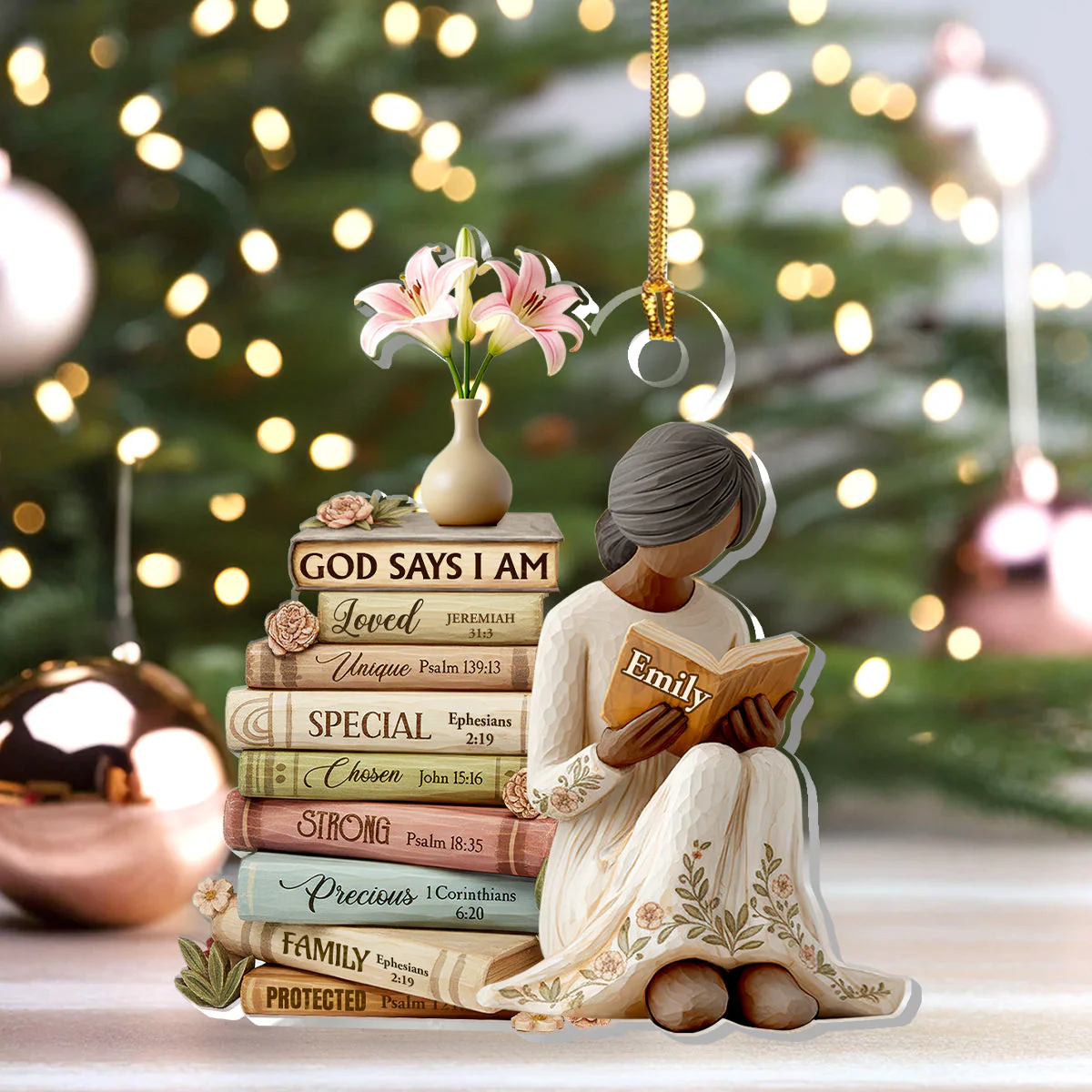 God Says I Am - Personalized 1-Layer Acrylic Ornament HL128 - Image 4