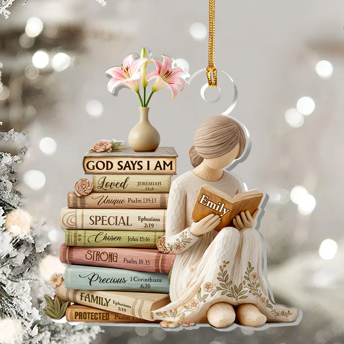 God Says I Am - Personalized 1-Layer Acrylic Ornament HL128 - Image 5