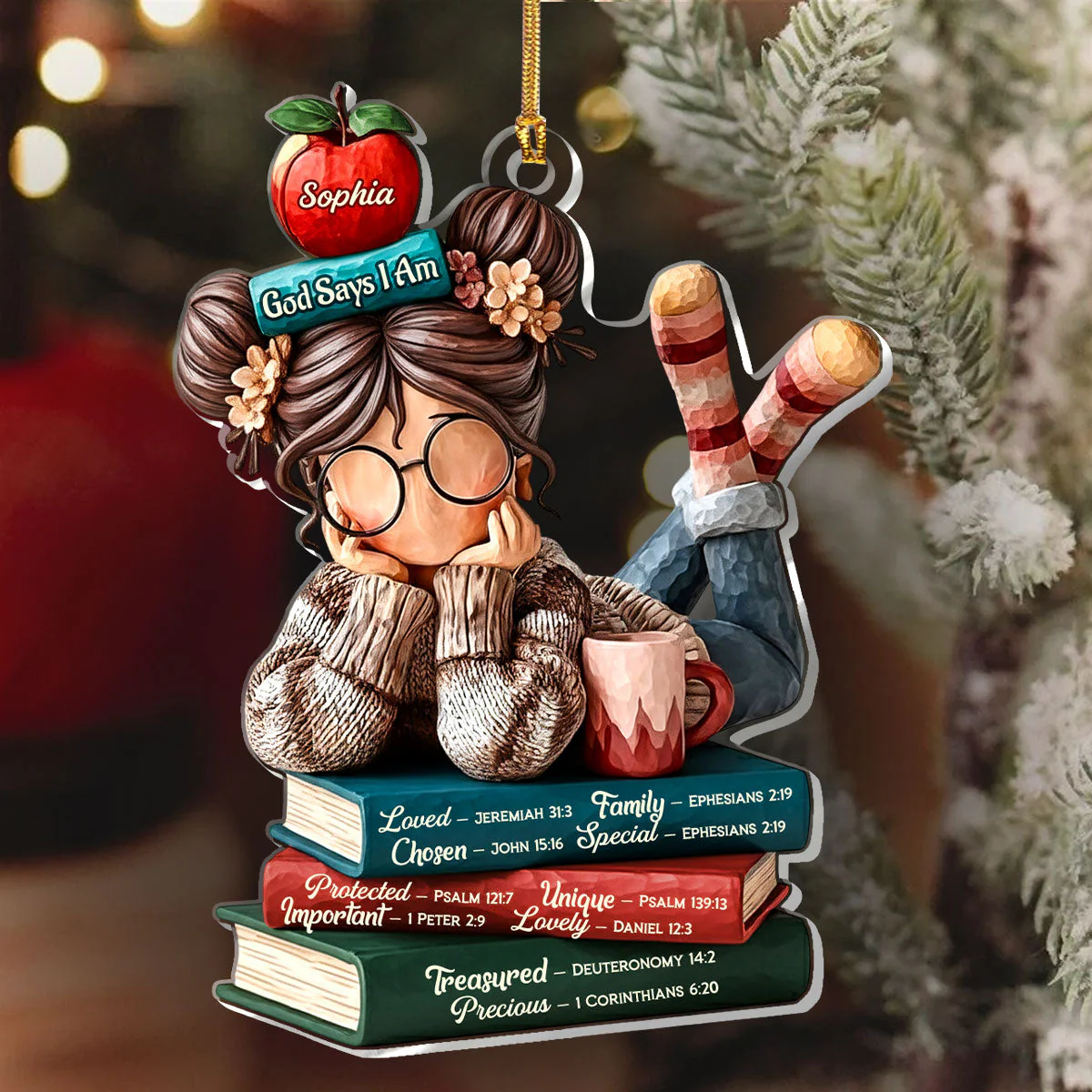 God Says I Am - Personalized 1-Layer Acrylic Ornament HL128 - Image 6