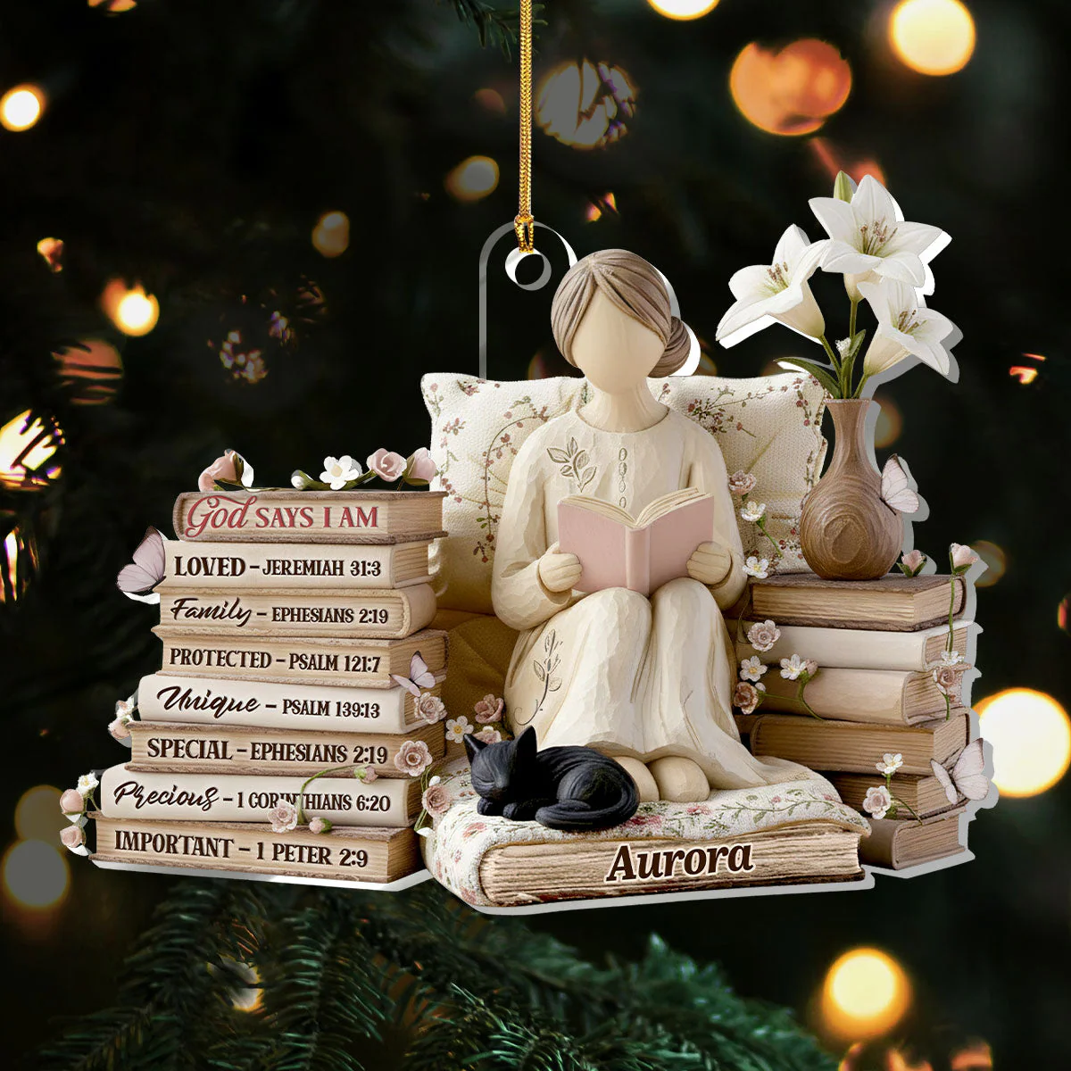 God Says I Am - Personalized 1-Layer Acrylic Ornament HL128