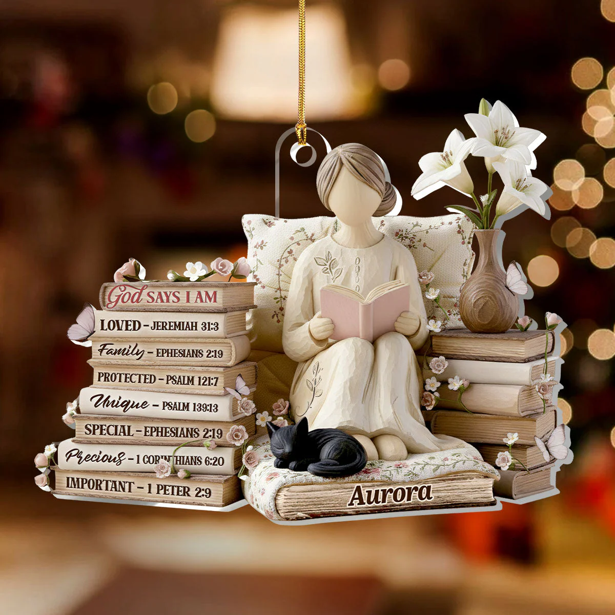 God Says I Am - Personalized 1-Layer Acrylic Ornament HL128 - Image 2