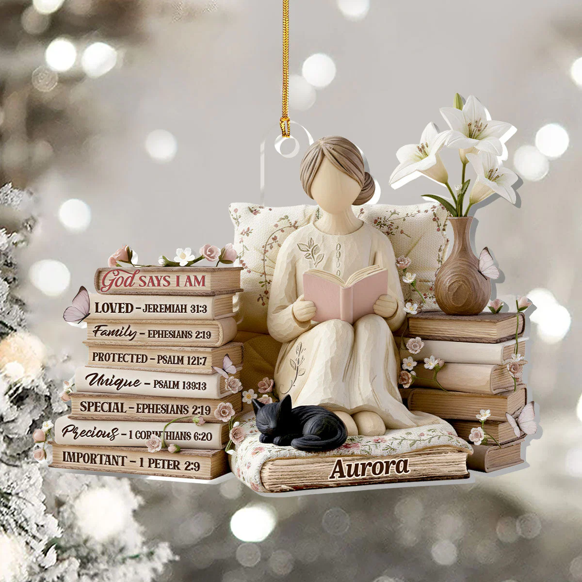 God Says I Am - Personalized 1-Layer Acrylic Ornament HL128 - Image 5