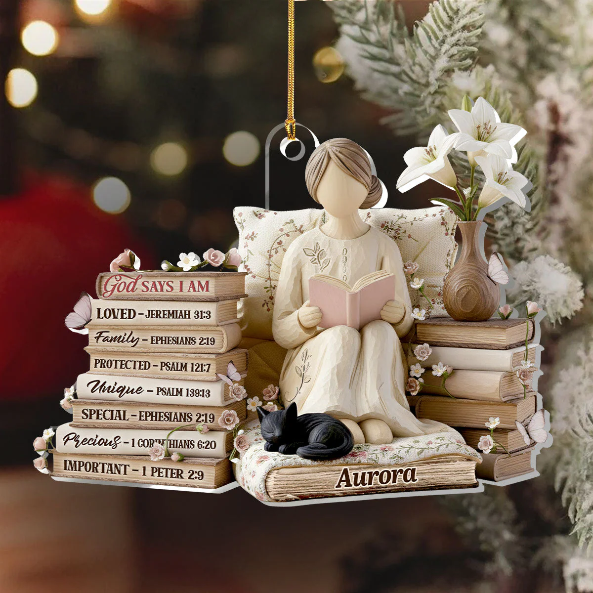 God Says I Am - Personalized 1-Layer Acrylic Ornament HL128 - Image 6