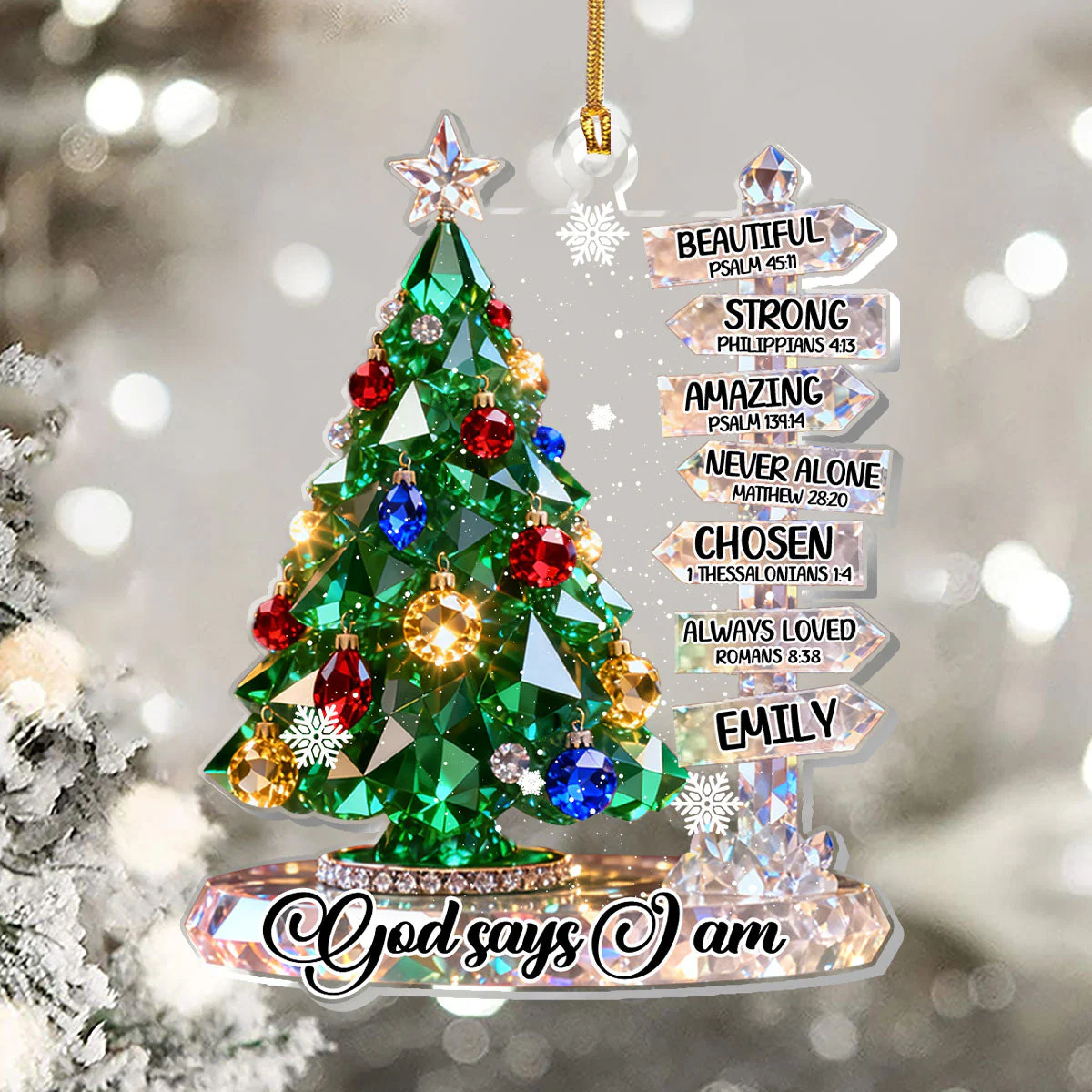 God Says I Am - Personalized 1-Layer Acrylic Ornament HL128 - Image 5