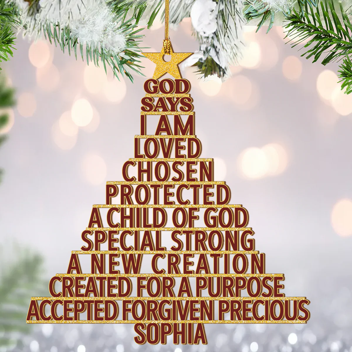 God Says I Am - Personalized Acrylic Ornament - Gift For Christmas HL128