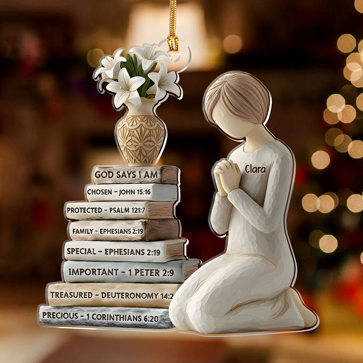 God Says I Am - Personalized Acrylic Ornament TD118 - Image 2