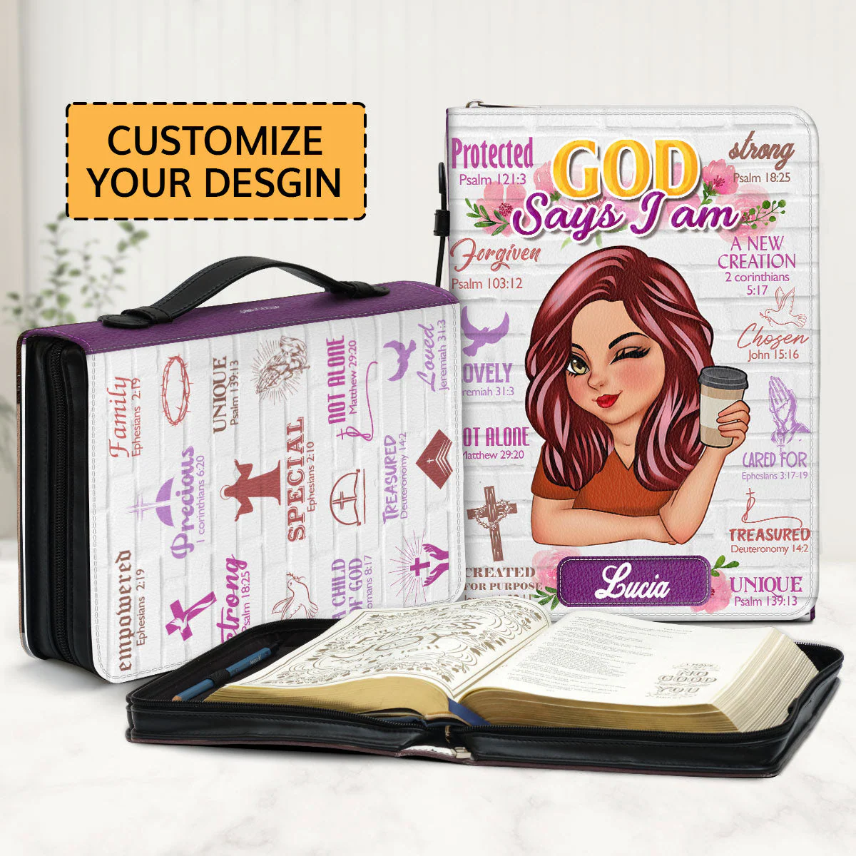 God Says I Am - Personalized Bible Cover - Gift For Her | CLGOD04 HL128