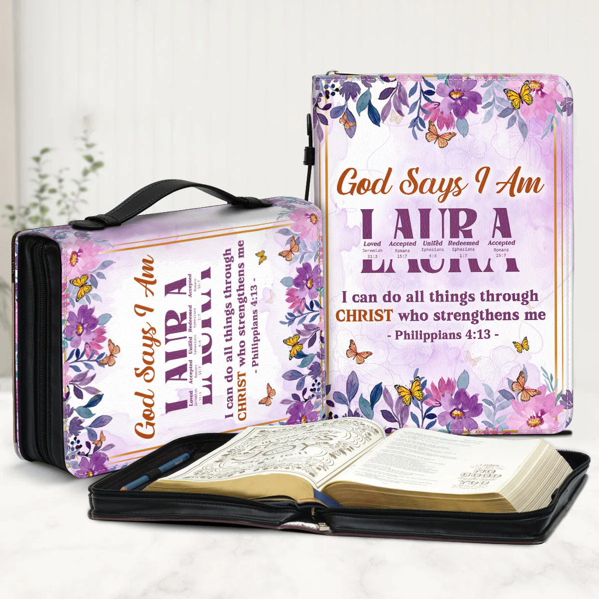 God Says I Am - Personalized Bible Cover TD118