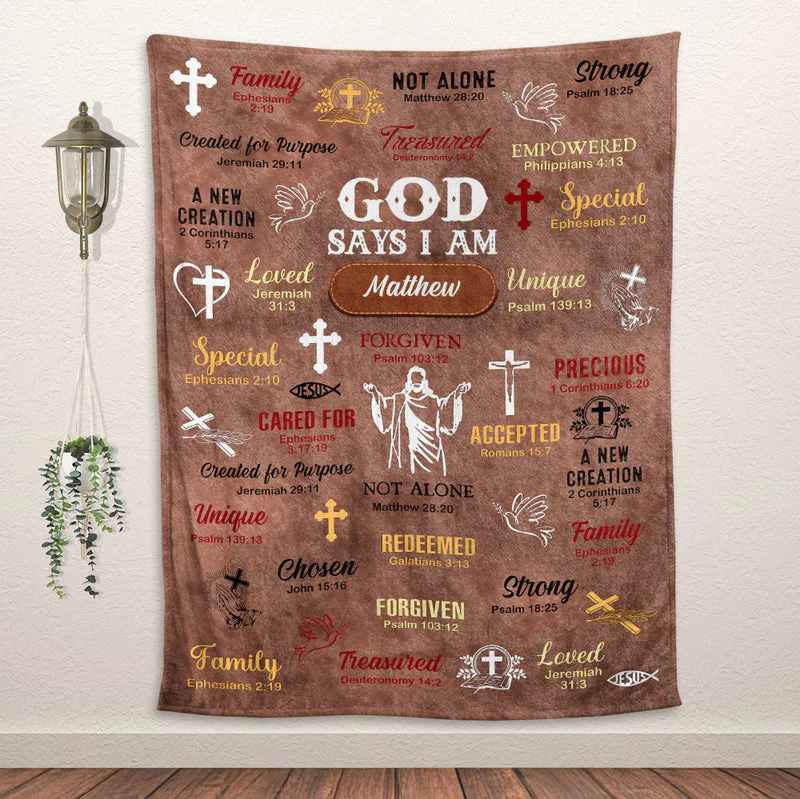 God Says I Am - Personalized Blanket HL128 - Image 6