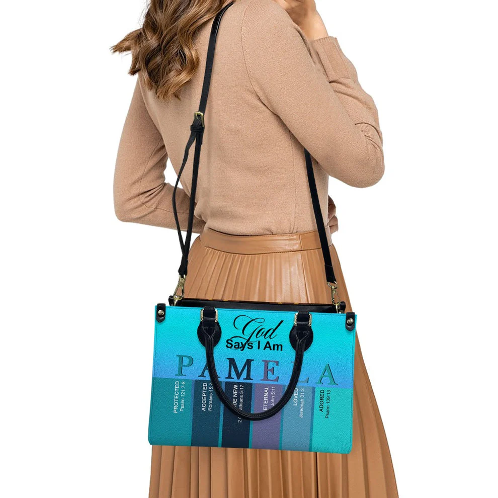 God Says I Am - Personalized Christian Leather Handbag - Gift For Her HL128 - Image 4