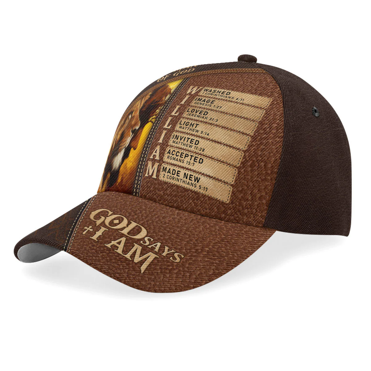 God Says I Am - Personalized Classic Cap - Christian Gift For Man BA01 - Image 2