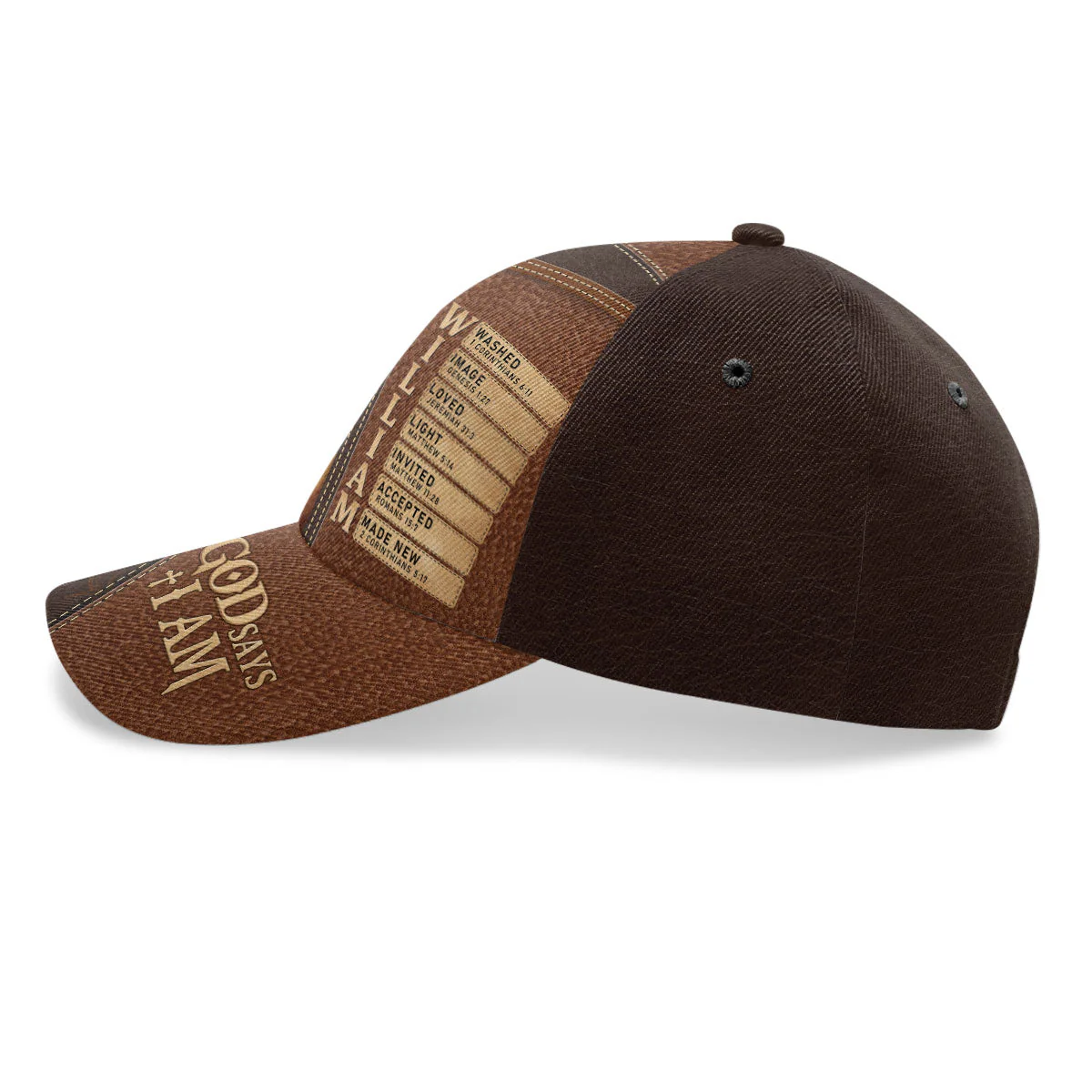 God Says I Am - Personalized Classic Cap - Christian Gift For Man BA01 - Image 3