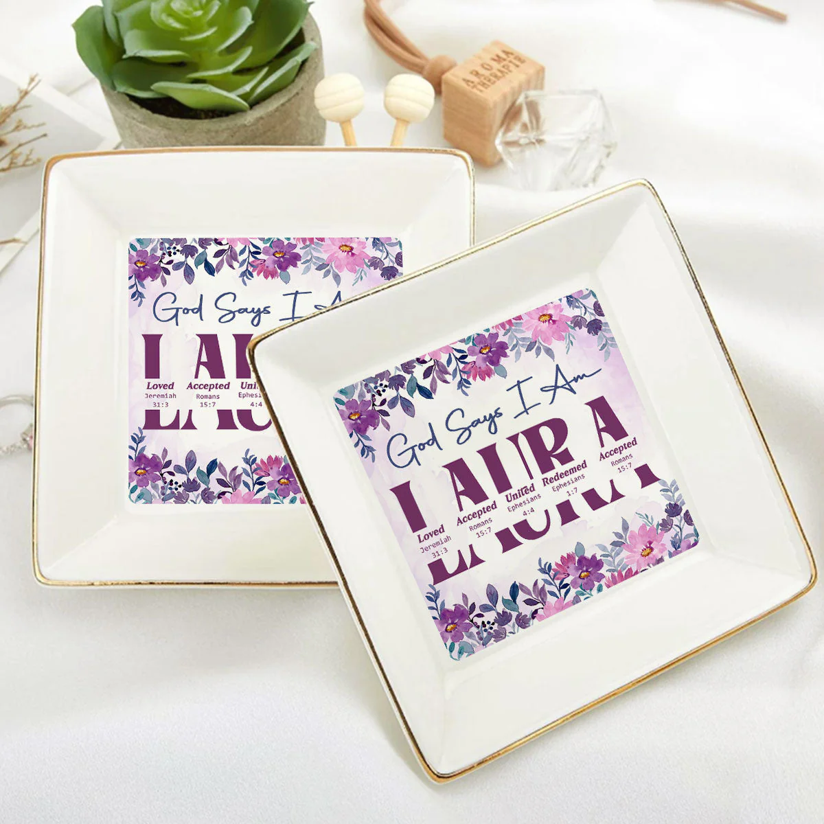 God Says I Am - Personalized Jewelry Dish - Gift For Grandma, Mom, Girlfriend, Wife, Bestie, Sister - NH96 - Image 6