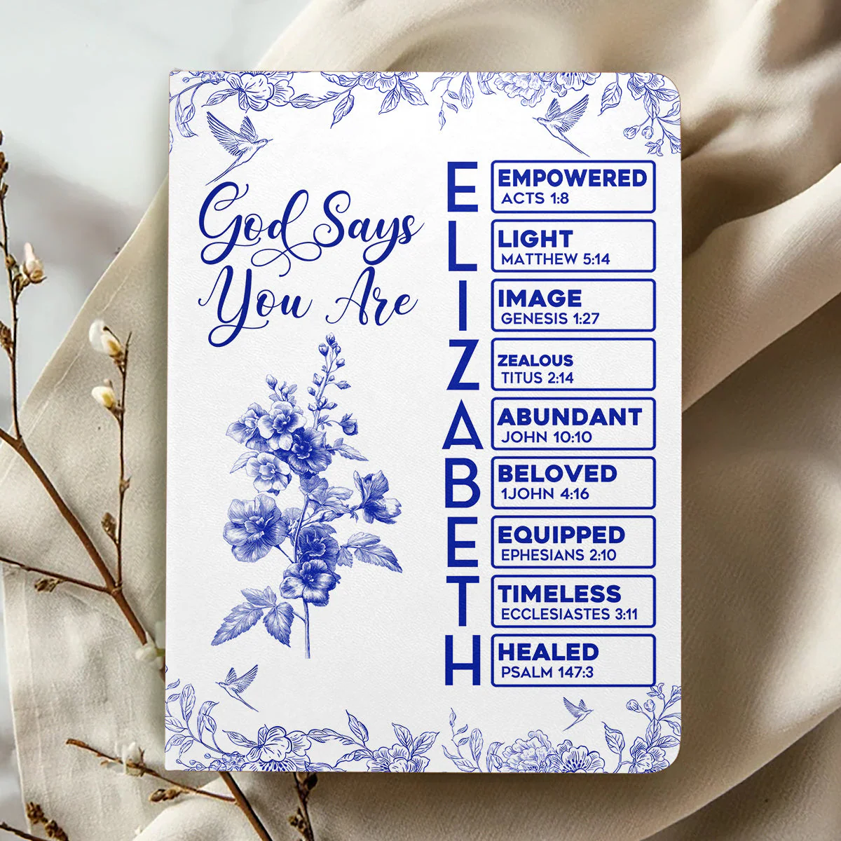 God Says I Am - Personalized Leather Cover Notebook - Image 2