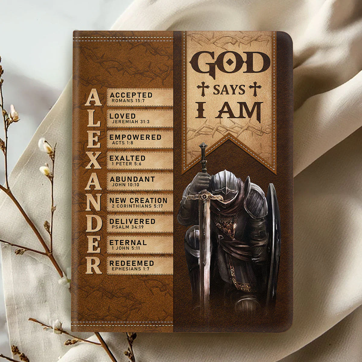 God Says I Am - Personalized Leather Cover Notebook - Gift For Him HL128 - Image 2