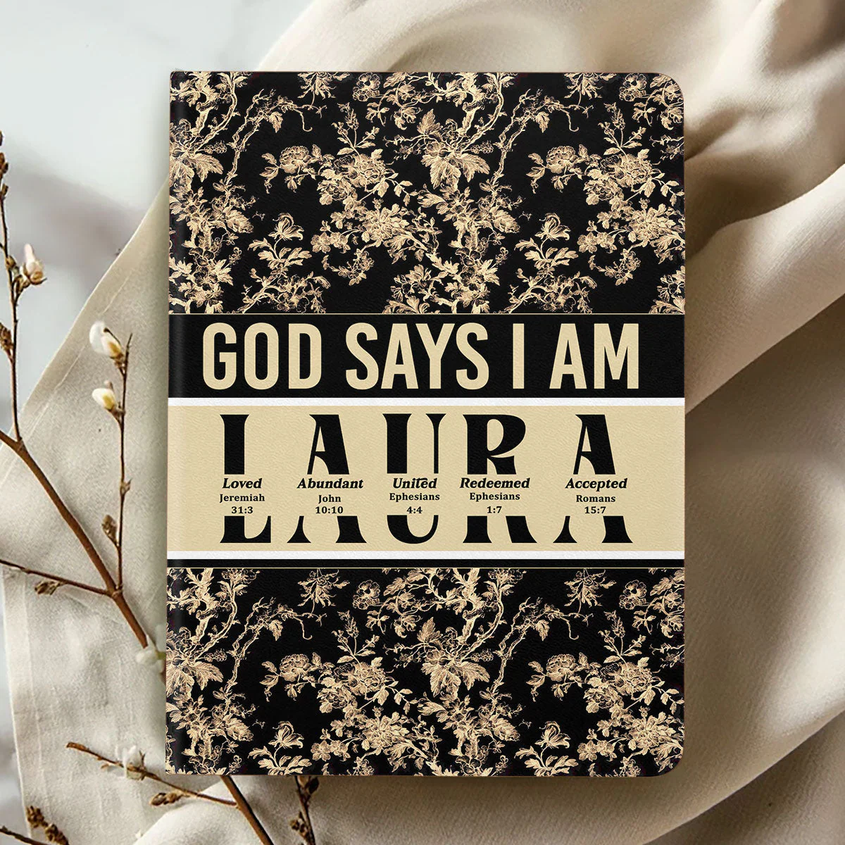 God Says I Am - Personalized Leather Cover Notebook HL128 - Image 2