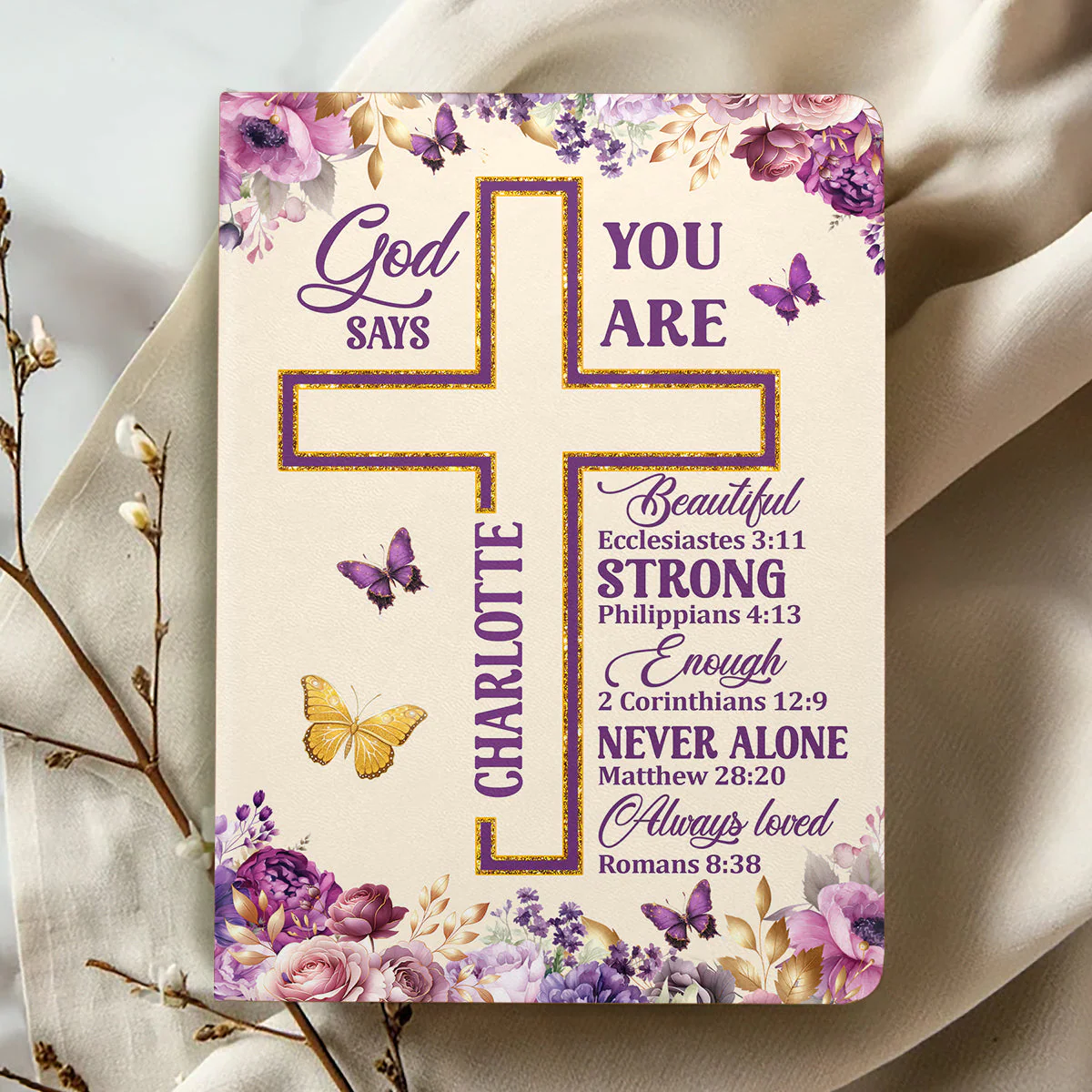 God Says I Am - Personalized Leather Cover Notebook HL128 - Image 2