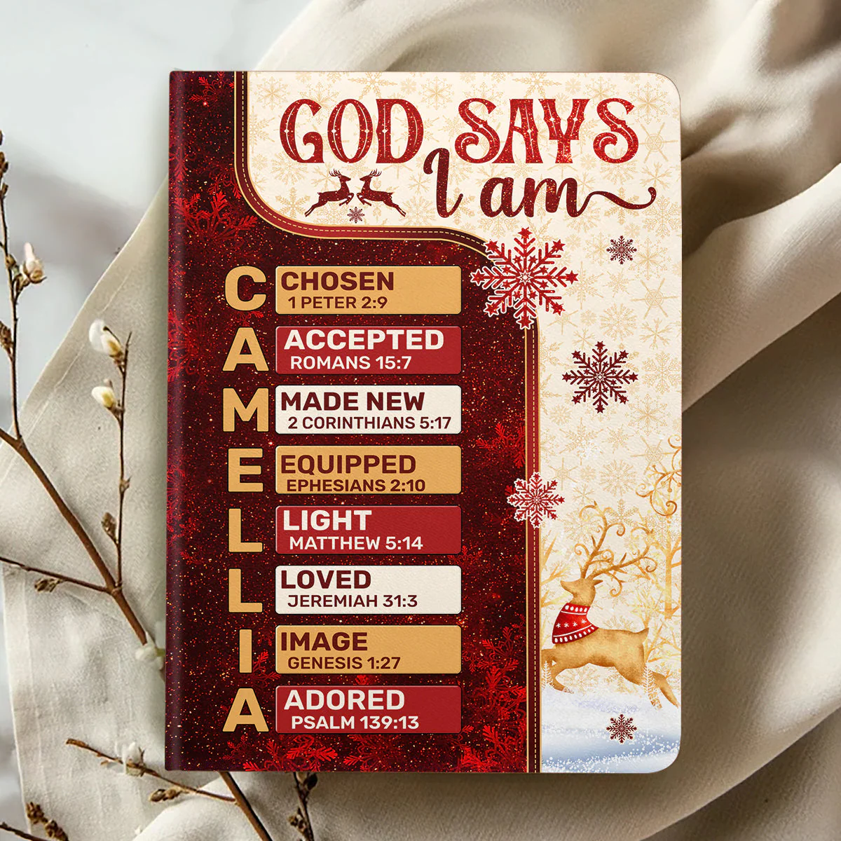 God Says I Am - Personalized Leather Cover Notebook TD118 - Image 3