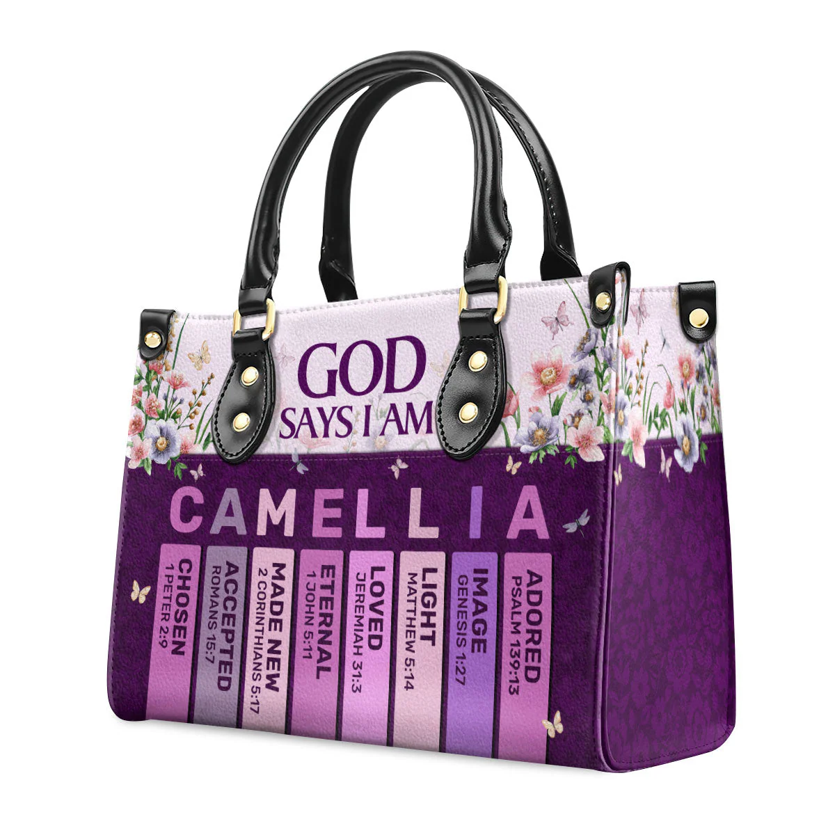 God Says I Am - Personalized Leather Handbag - Gift For Her HL128 - Image 2