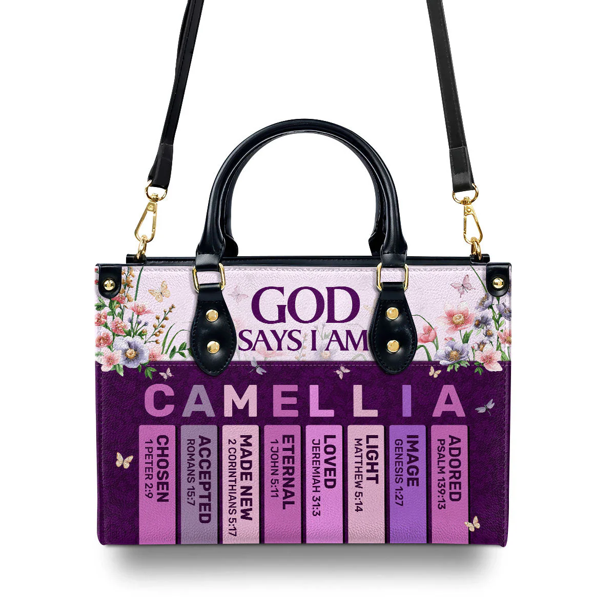 God Says I Am - Personalized Leather Handbag - Gift For Her HL128 - Image 3