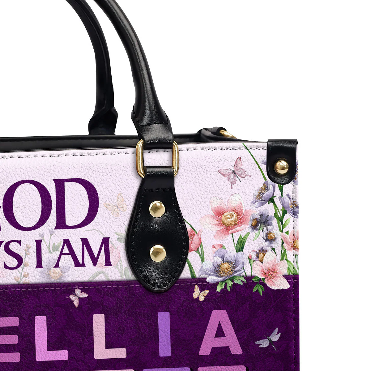 God Says I Am - Personalized Leather Handbag - Gift For Her HL128 - Image 4