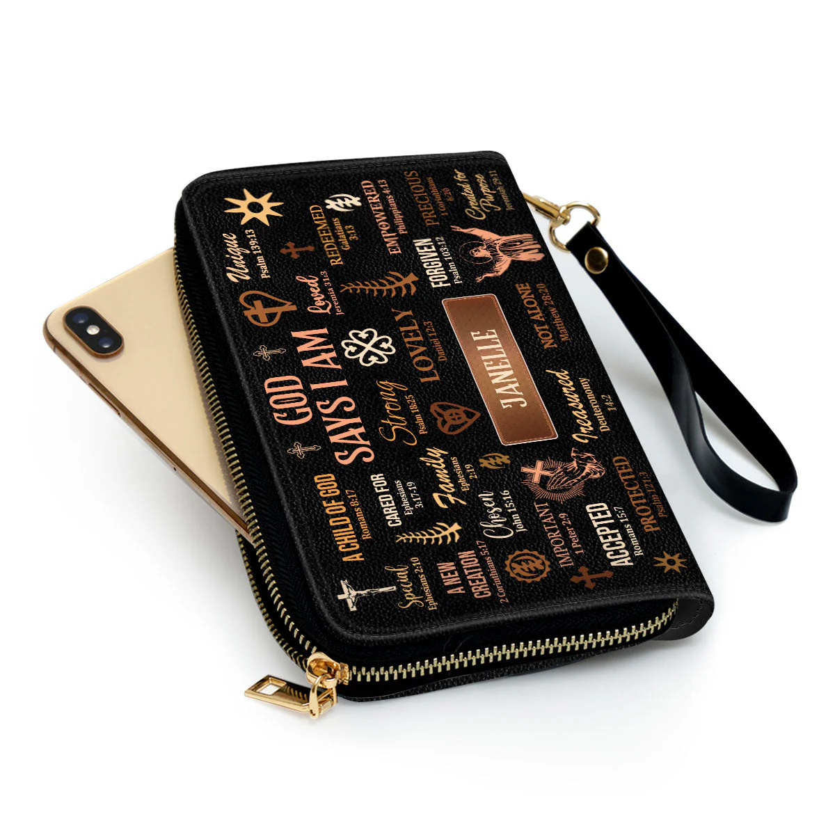 God Says I Am - Personalized Leather Wallet HN02 - Image 5