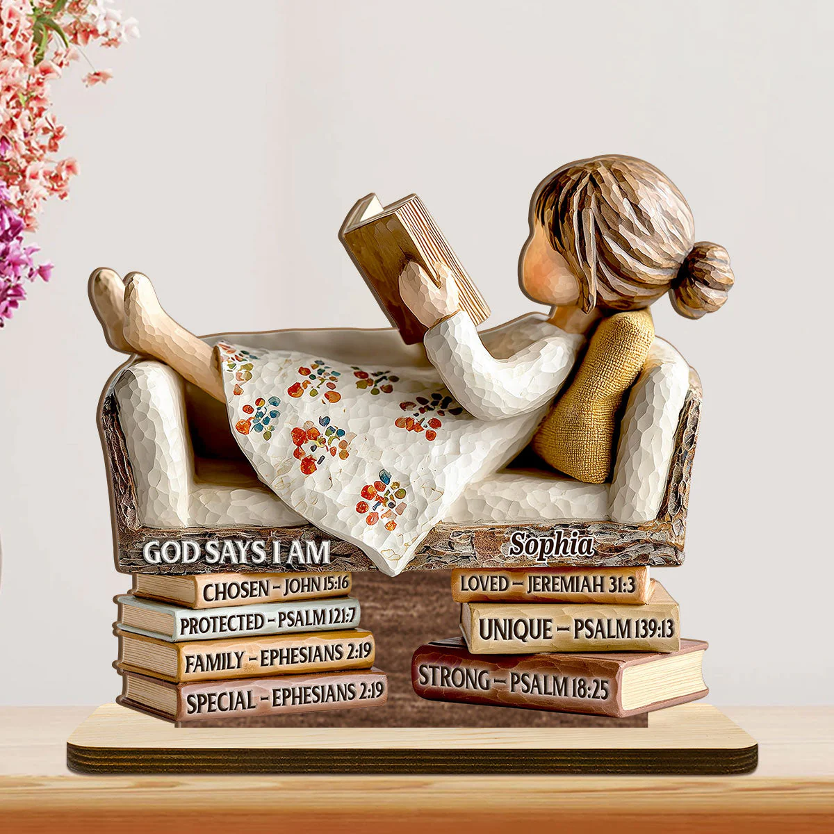 God Says I Am - Personalized Shaped Wooden Plaque - Christian Gift For Her BA01 - Image 4