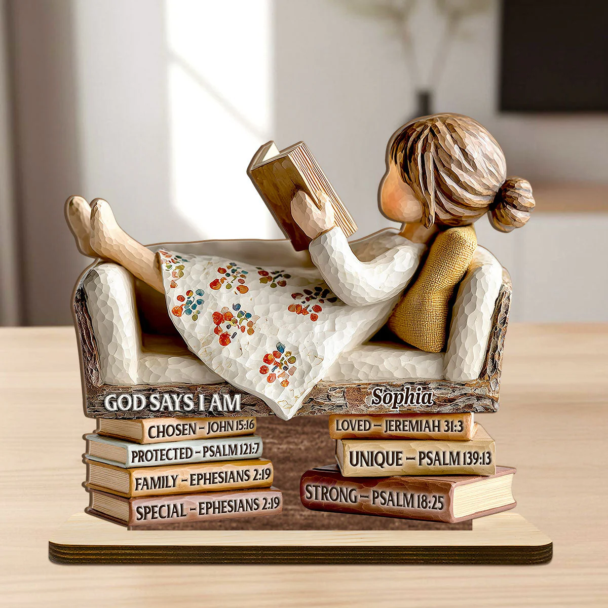 God Says I Am - Personalized Shaped Wooden Plaque - Christian Gift For Her BA01 - Image 7