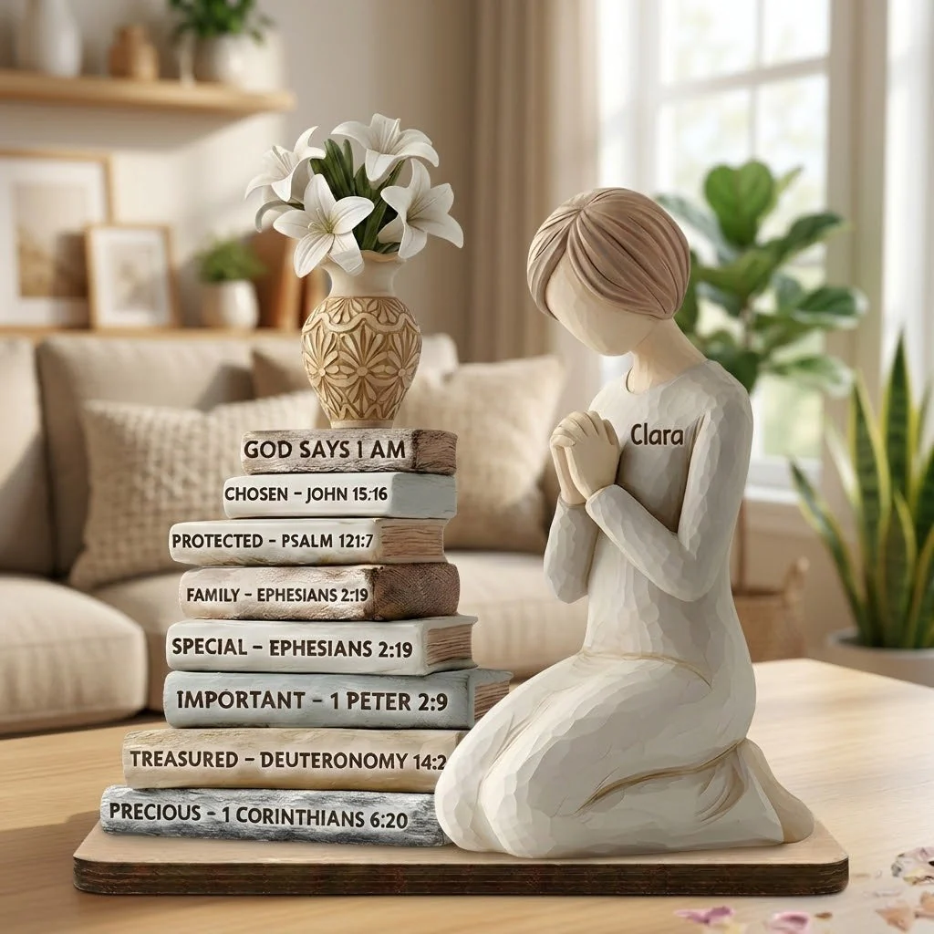 God Says I Am - Personalized Shaped Wooden Plaque - Christian Gift For Her BA01 - Image 2