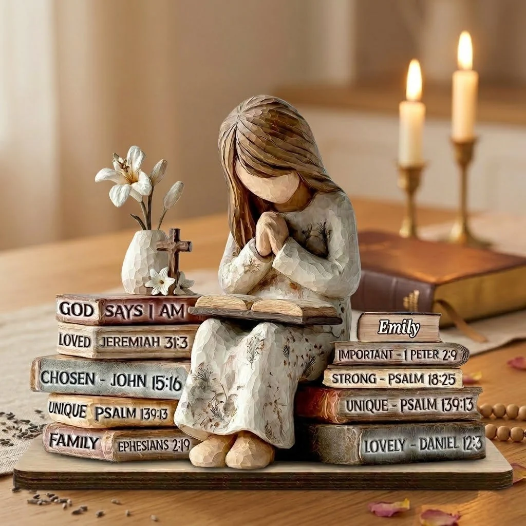 God Says I Am - Personalized Shaped Wooden Plaque - Christian Gift For Her BA01 - Image 5