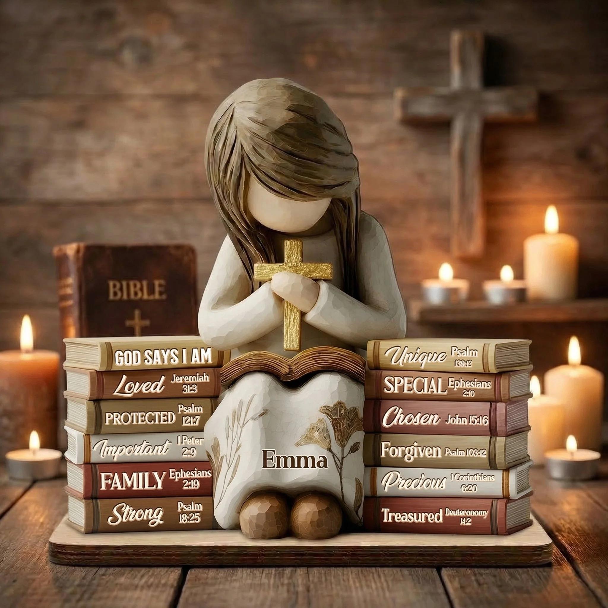 God Says I Am - Personalized Shaped Wooden Plaque - Christian Gift For Her BA01 - Image 3