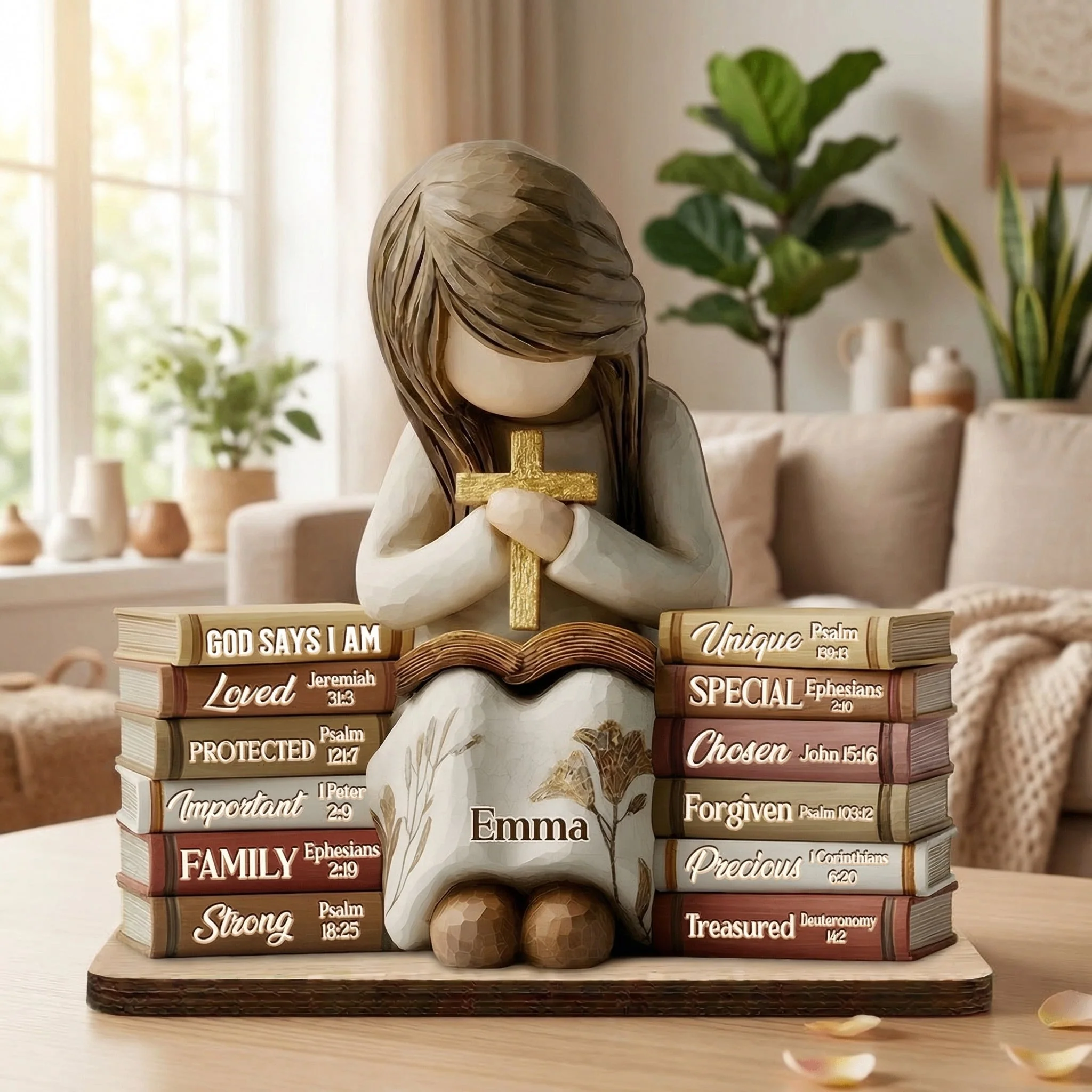 God Says I Am - Personalized Shaped Wooden Plaque - Christian Gift For Her BA01 - Image 4
