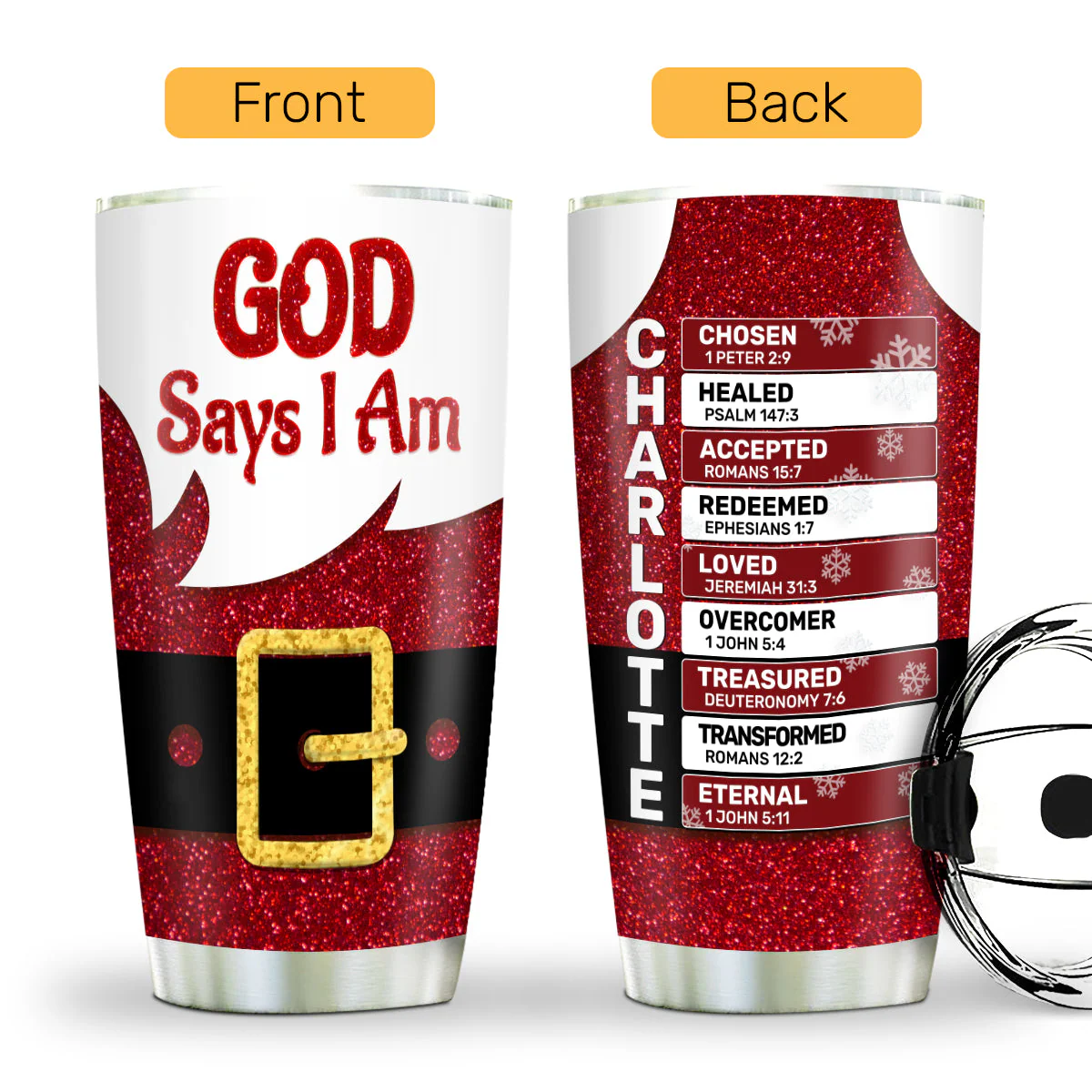 God Says I Am - Personalized Stainless Steel Tumbler HL128 - Image 2