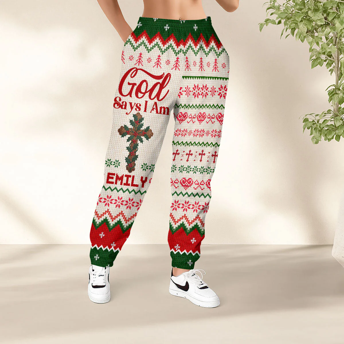 God Says I Am - Personalized Sweatpants - Gift For Christmas, For Her | HL128 - Image 3
