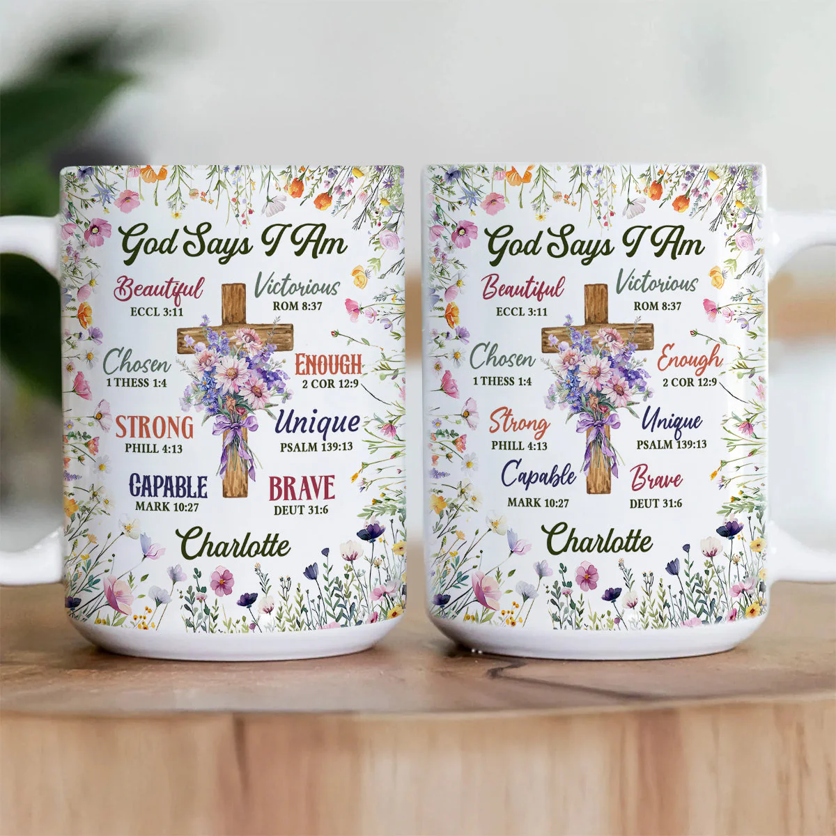 God Says I Am - Personalized Mug - Christian Gift For Her BA01 - Image 4