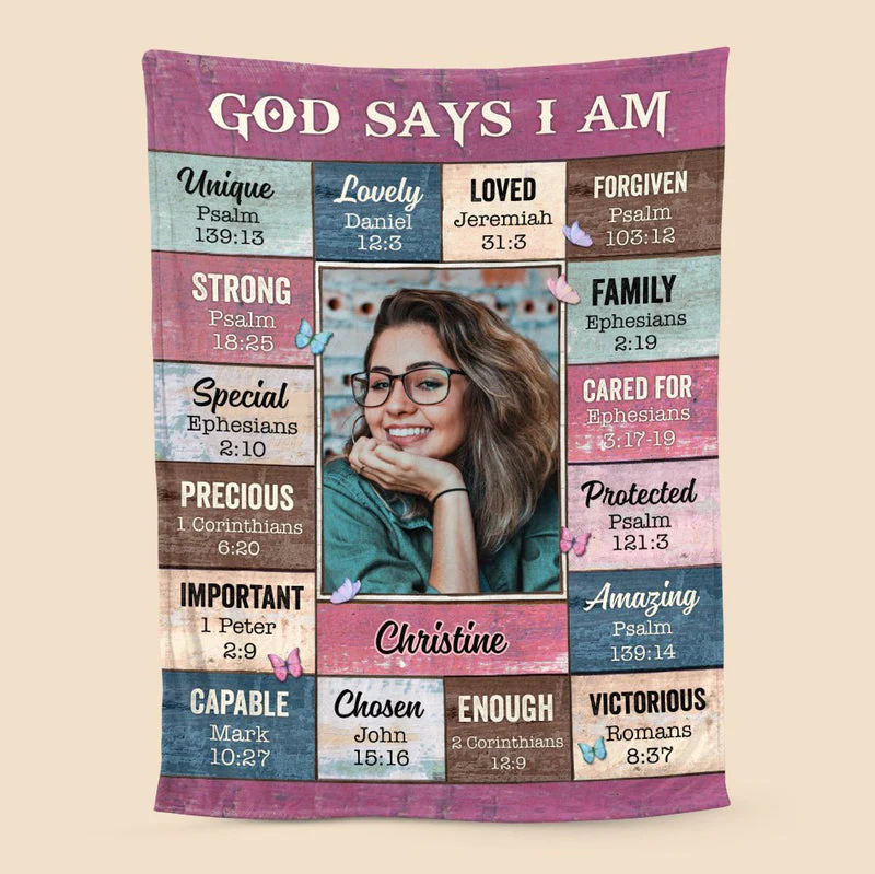 God Says I Am Pink (Photo) - Personalized Blanket - Meaningful Gifts For Birthday TD118 - Image 3