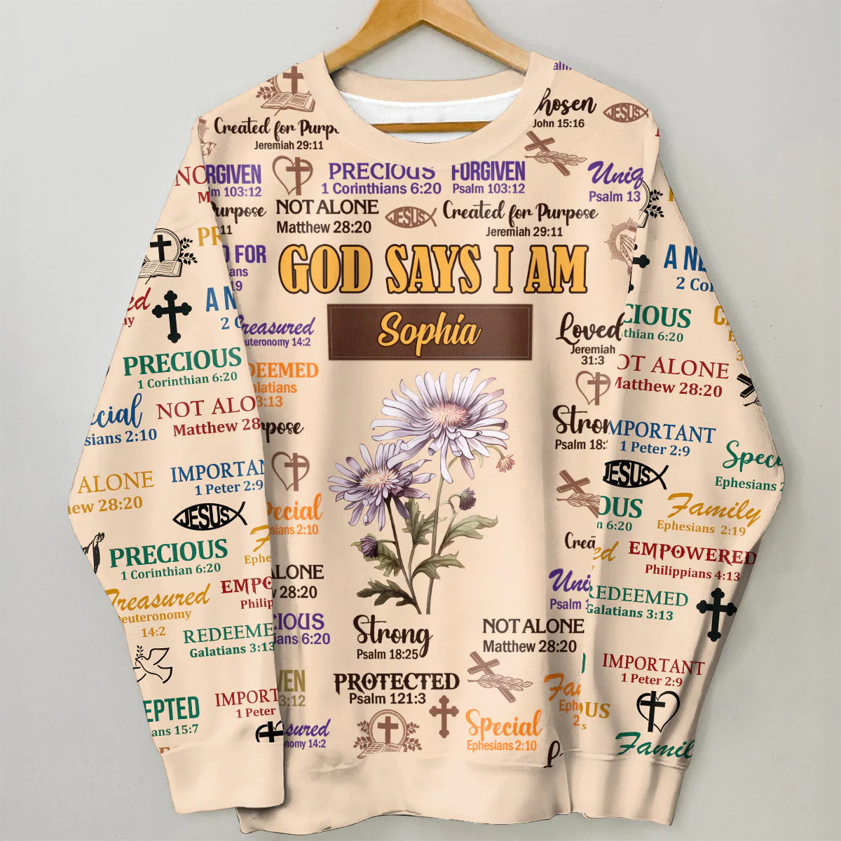 God Says I Am Precious - Personalized AOP Sweatshirt TD118 - Image 4