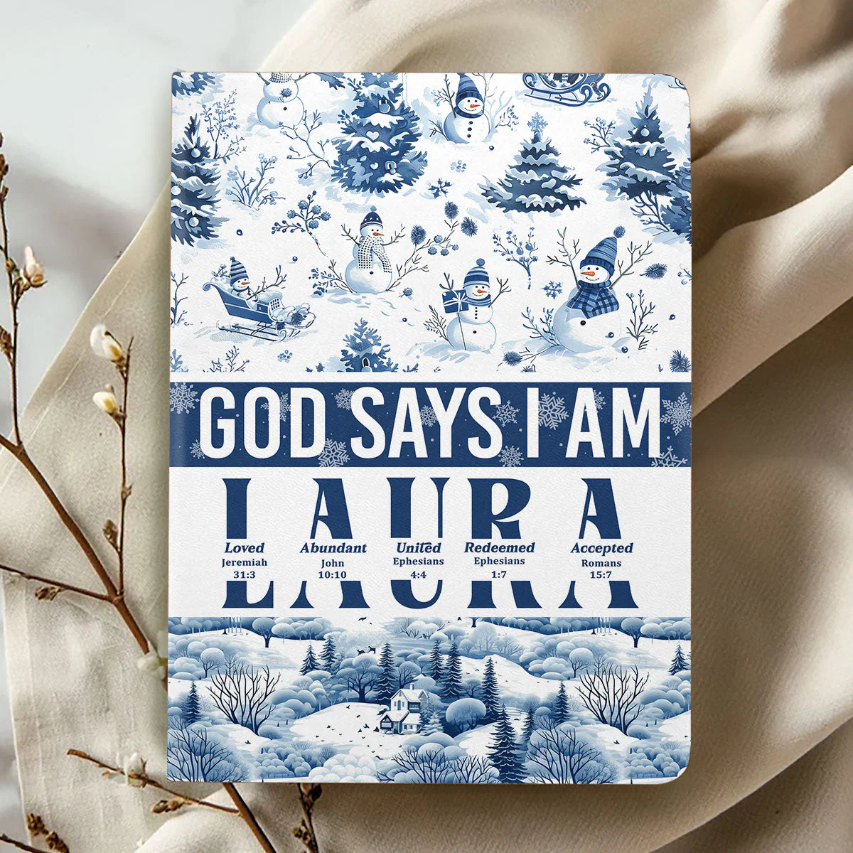 God Says I Am Redeemed - Personalized Leather Cover Notebook TD118 - Image 2
