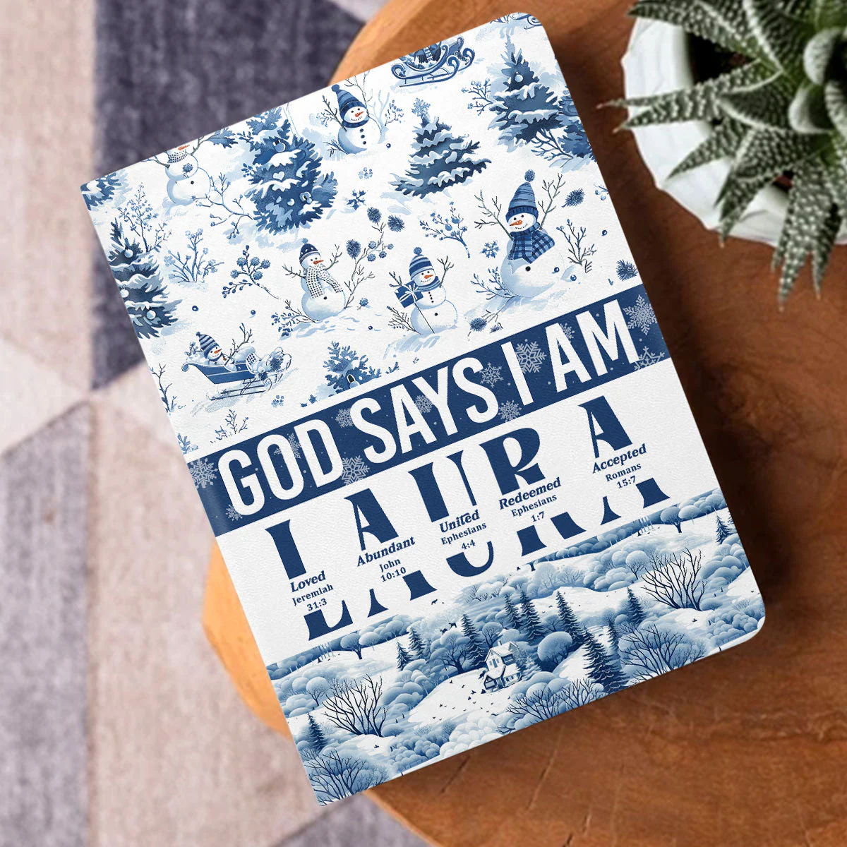 God Says I Am Redeemed - Personalized Leather Cover Notebook TD118 - Image 3