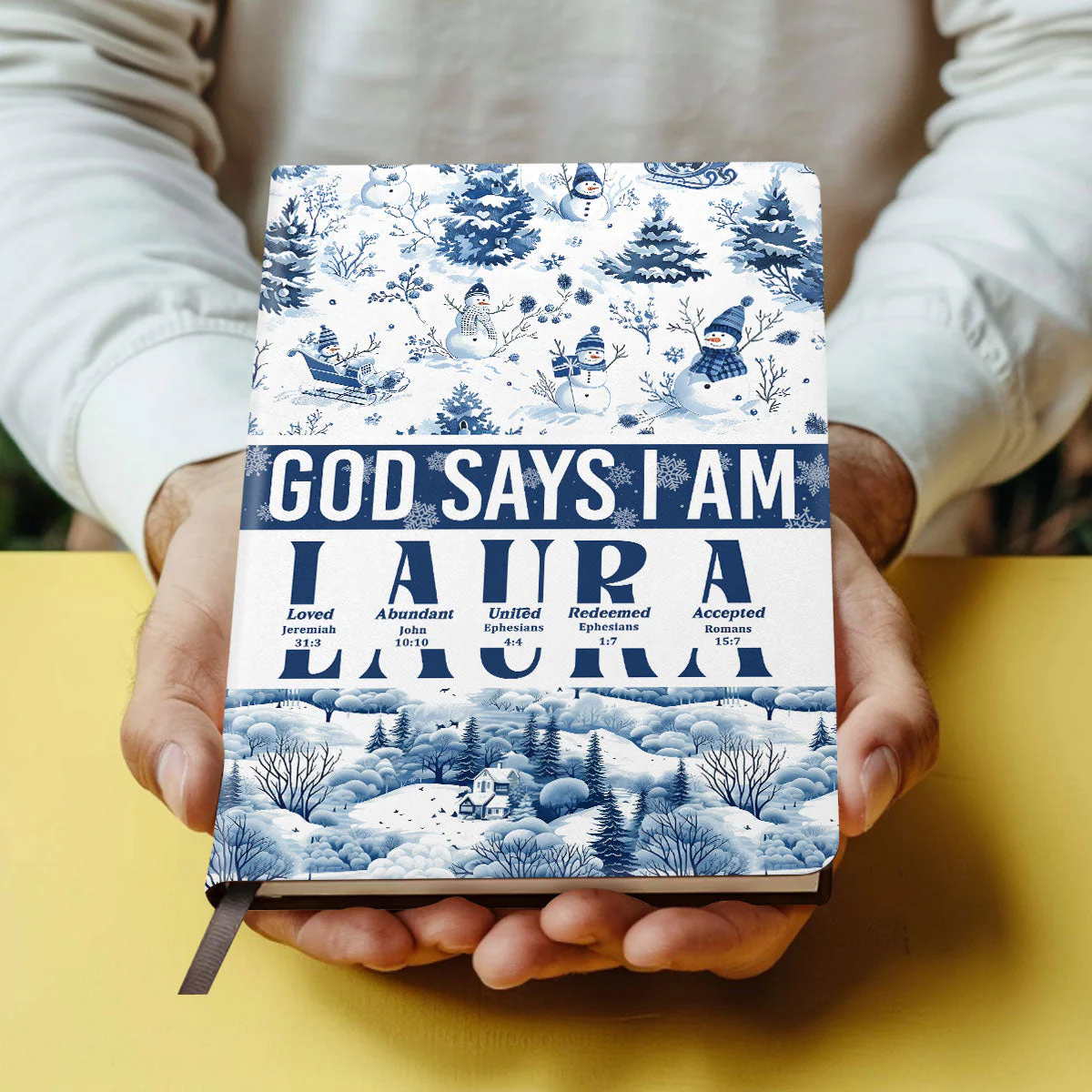 God Says I Am Redeemed - Personalized Leather Cover Notebook TD118 - Image 4