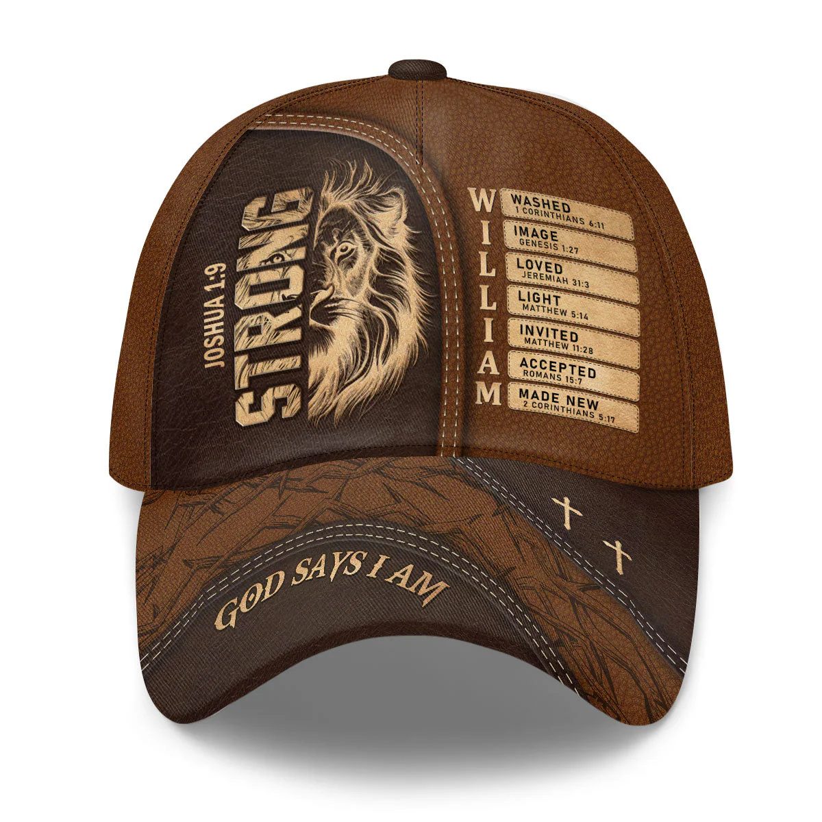 God Says I Am Strong Joshua 1:9 - Personalized Classic Cap - Gift For Dad, Husband, Grandpa | CLGOD06 HN02