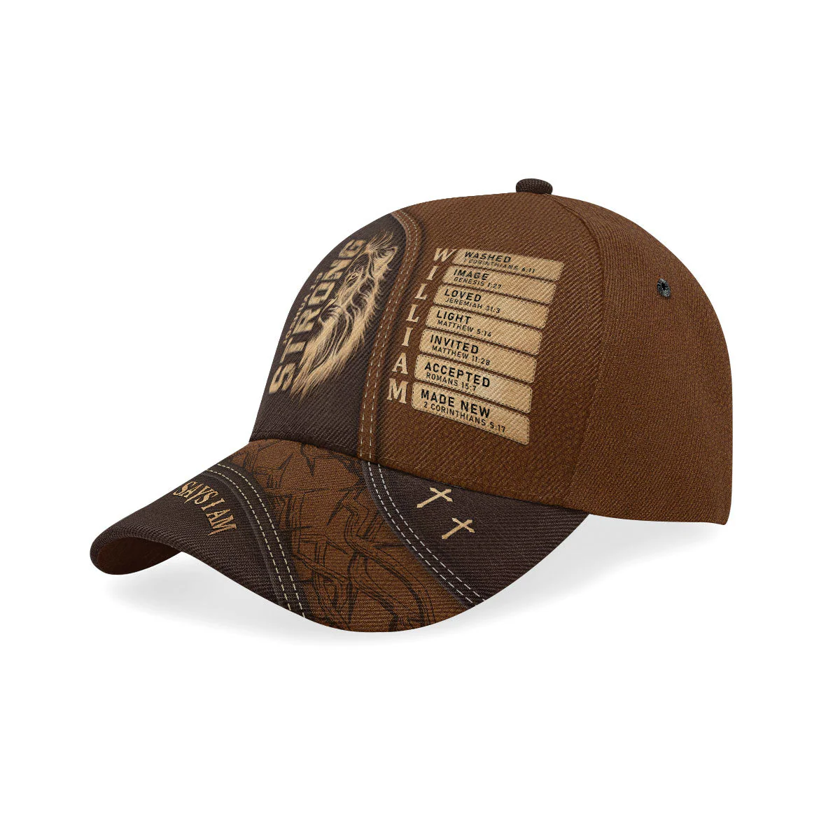 God Says I Am Strong Joshua 1:9 - Personalized Classic Cap - Gift For Dad, Husband, Grandpa | CLGOD06 HN02 - Image 2