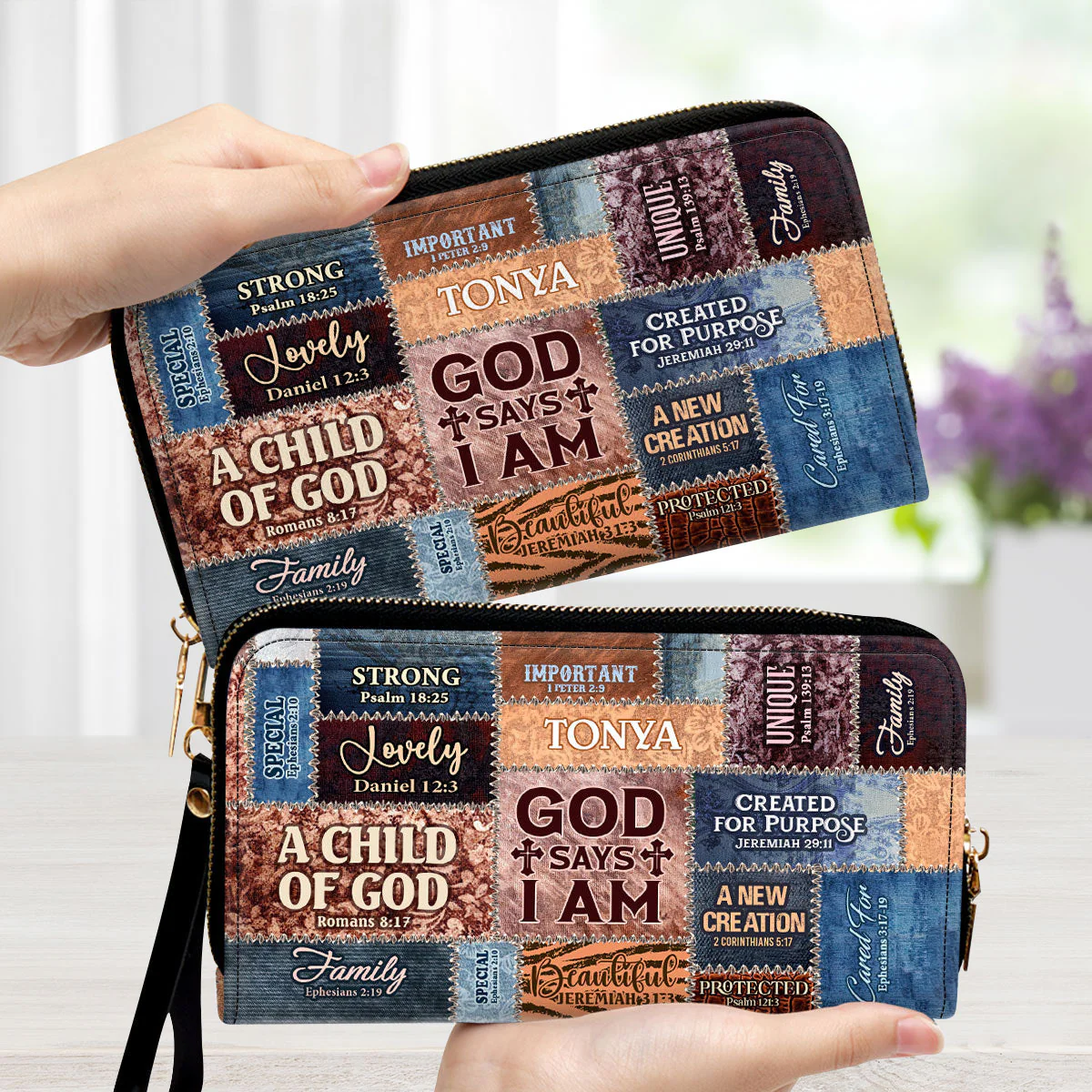 God Says I Am - Thoughtful Gift For Christians - Personalized Leather Long Wallets - AT4080972 - Image 2