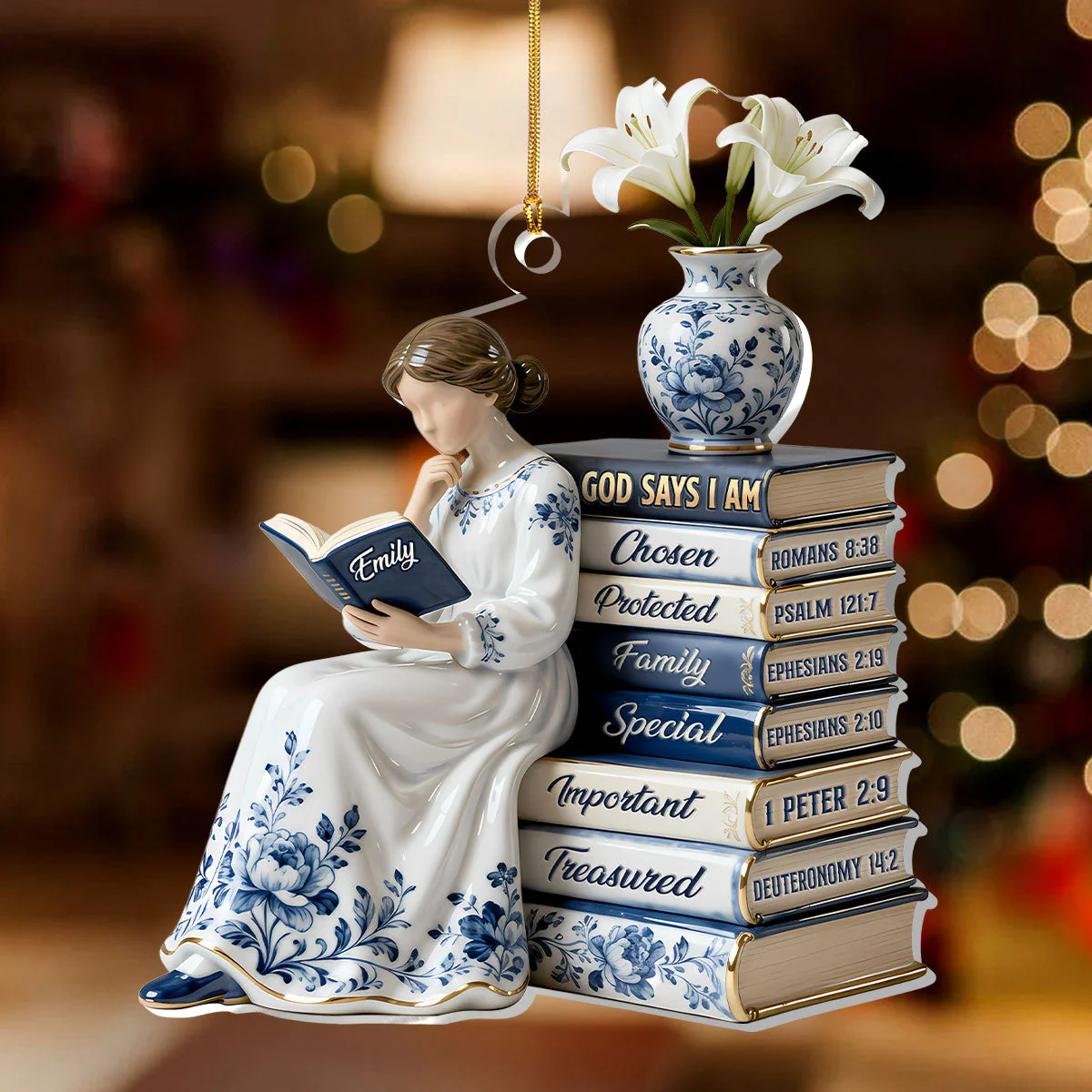 God Says I Am Toile De Jouy - Personalized 1-Layer Acrylic Ornament HL128 - Image 3