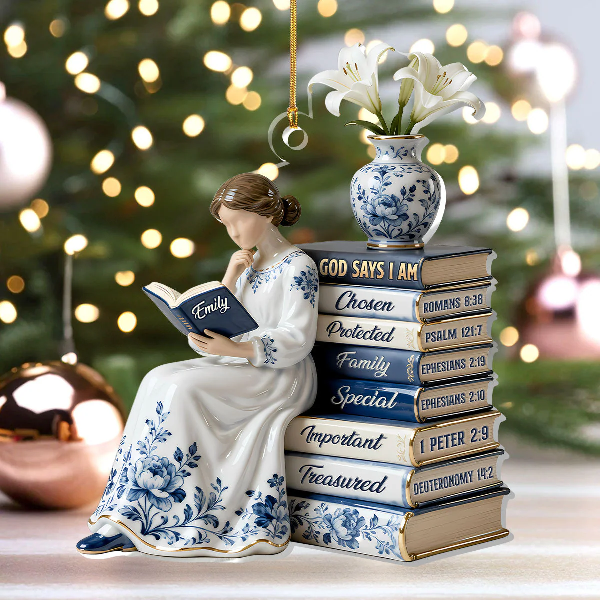 God Says I Am Toile De Jouy - Personalized 1-Layer Acrylic Ornament HL128 - Image 5