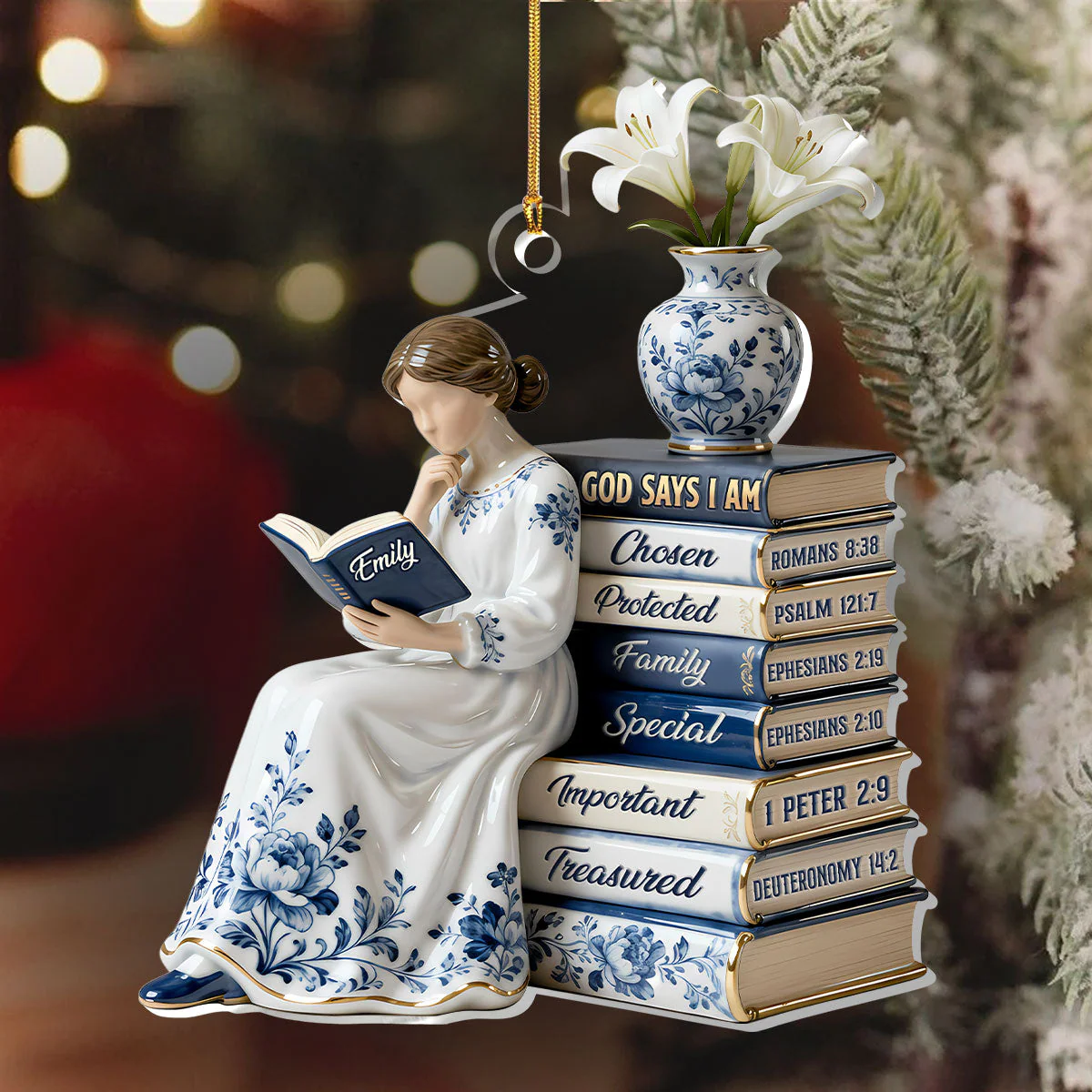 God Says I Am Toile De Jouy - Personalized 1-Layer Acrylic Ornament HL128 - Image 6