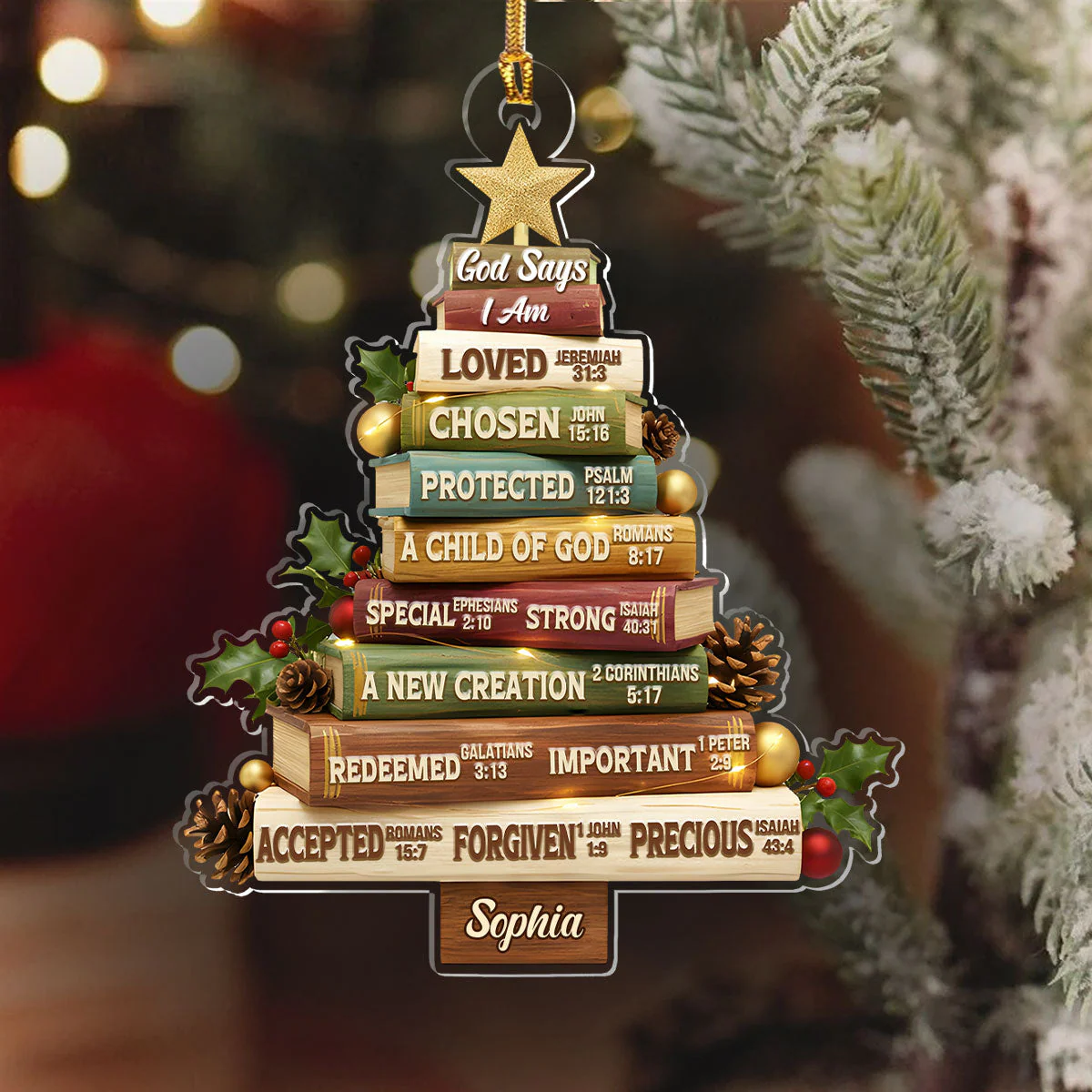 God Says I Am Tree - Personalized 1-Layer Acrylic Ornament HL128 - Image 6