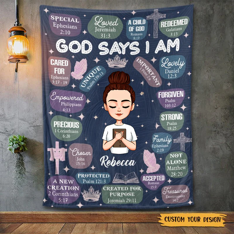 God Says I Am Unique - Personalized Blanket - Meaningful Gift For Birthday | CLGOD05 TD118 - Image 3