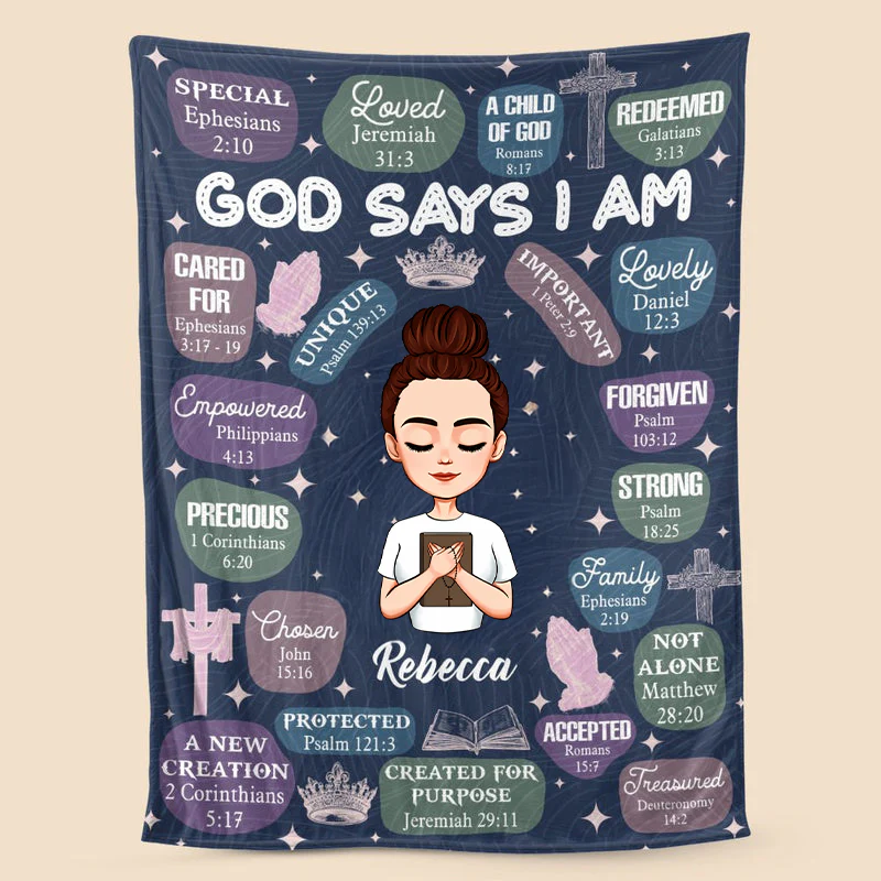 God Says I Am Unique - Personalized Blanket - Meaningful Gift For Birthday | CLGOD05 TD118 - Image 5