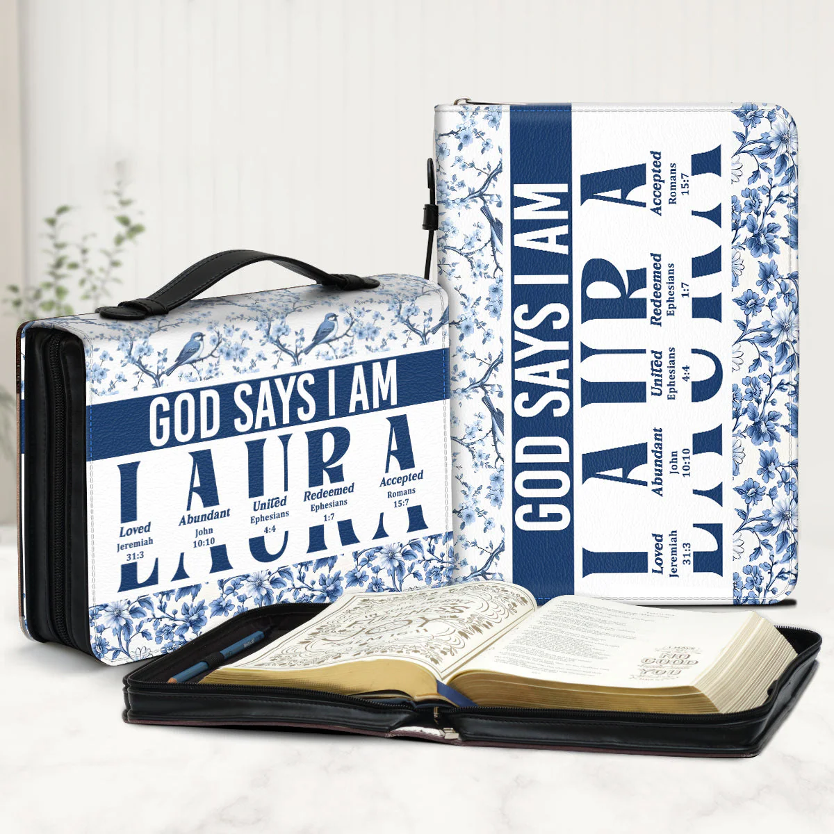 God Says I Am United - Personalized Bible Cover TD118